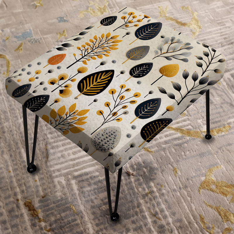 Motif floral minimaliste à charme minimaliste beige - Repose-pieds rectangulaire floral