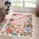 Tawann Machine Washable Floral Farmhouse Area Rug with Non-Slip Backing for Living Room, Dining Room, Bedroom