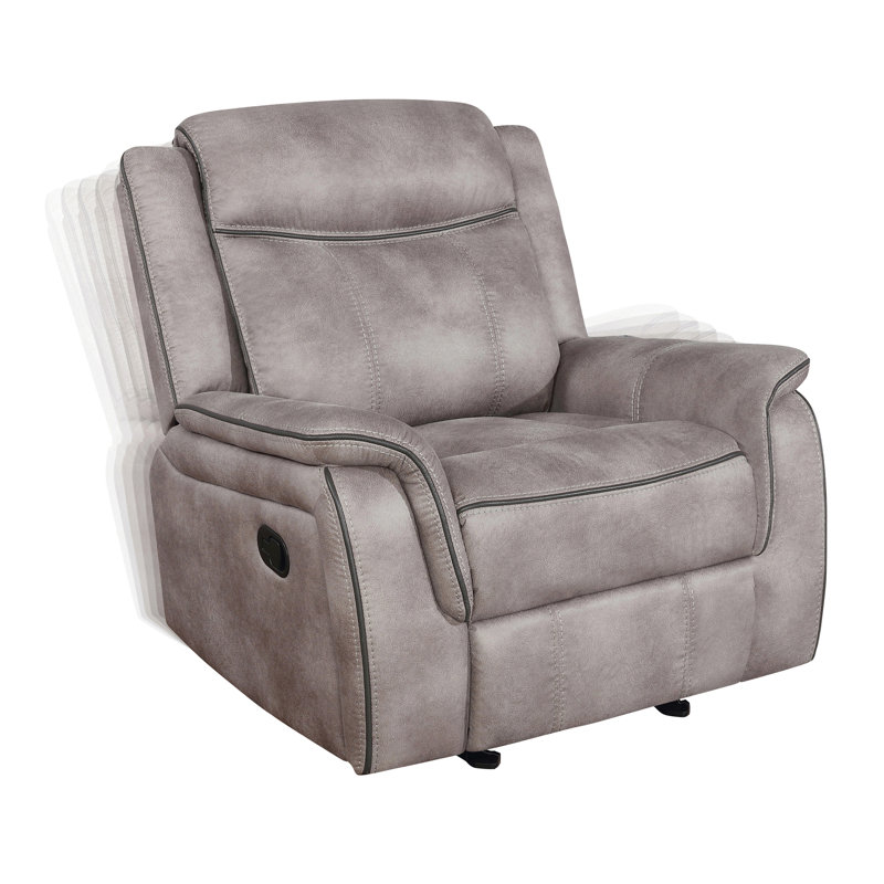 Fauteuil inclinable et oscillant rembourré Lawrence, Microfibre Performance enduite taupe