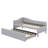 Twin Size Upholstered L-Shaped Upholstered Daybed With Trundle-876797863