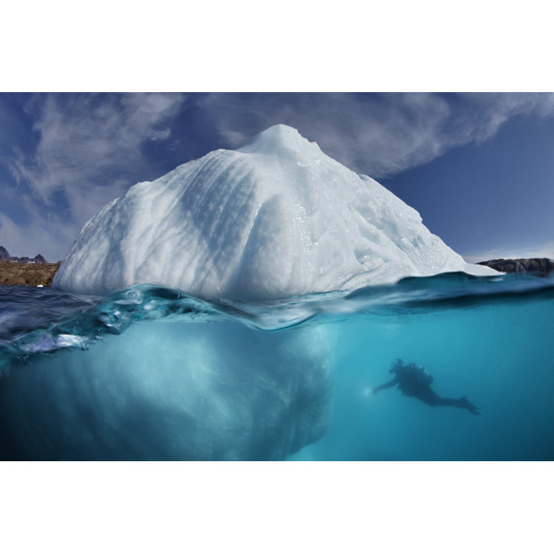 Iceberg - photographie sur toile tendue, H 12 po x l 18 po x P 1 po