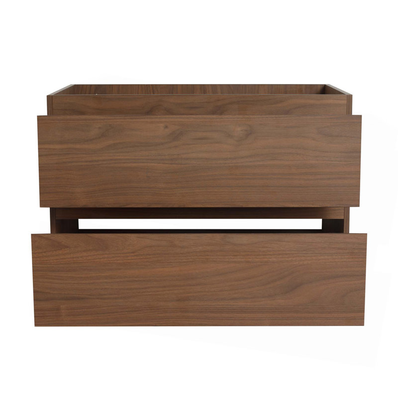 Meuble-lavabo mural en bois, Chêne brun