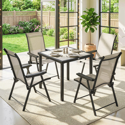 4 - Person Patio Dining Set with Square Table
