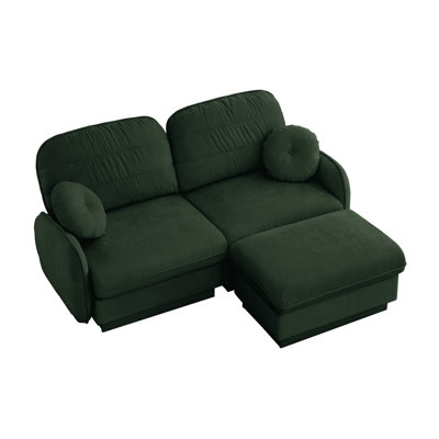Canapé modulaire en forme de L en forme de L avec repose-pieds et coussins décoratifs