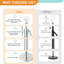 Lampe sur pied à hauteur réglable avec abat-jour en lin gris et ampoule à DEL à intensité variable à 3 voies, base en métal robuste pour le salon, la chambre à coucher ou le bureau