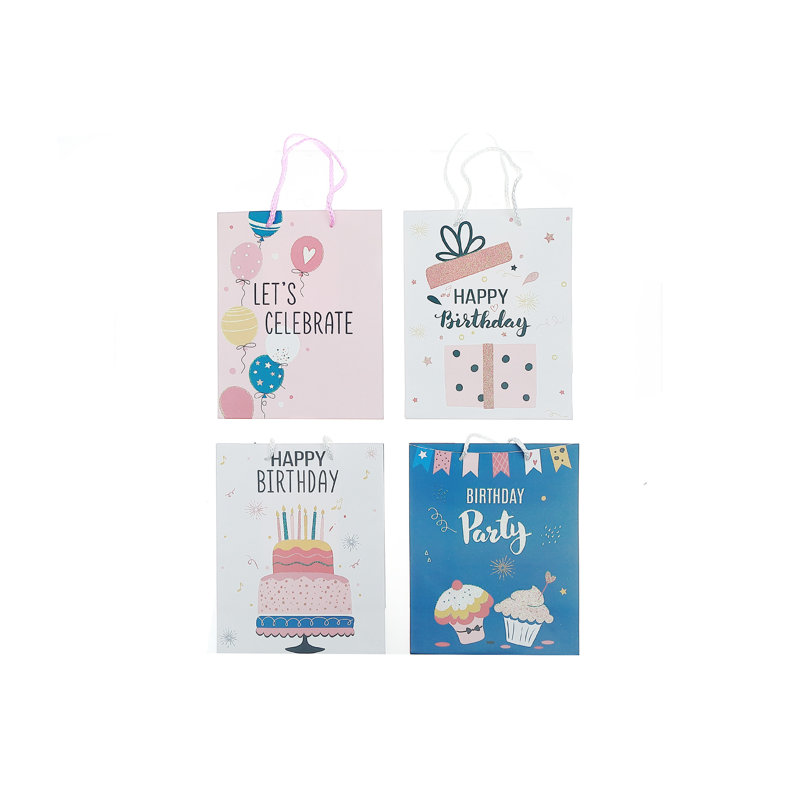 Ensemble de 12 sacs-cadeaux Happy Birthday