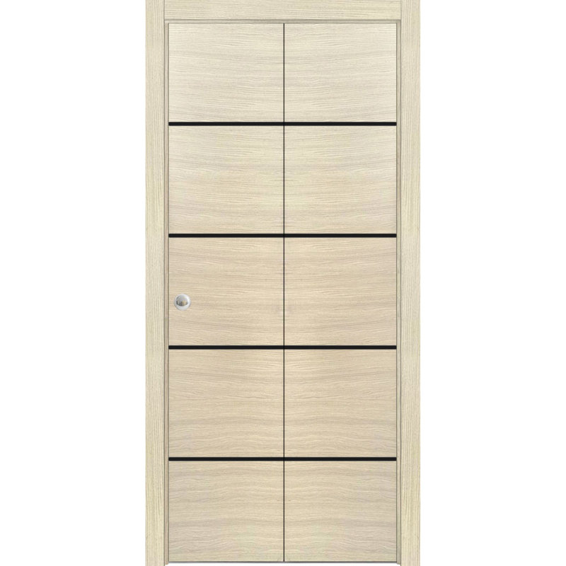 Porte pliante en bois massif massif, 84 po x 84 po