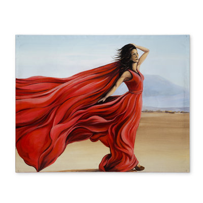 Fashion Bedroom Blue Placemat - Red Dress in the Desert Decor