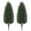 Topiaire de cyprès artificiel avec piquet de sol, ensemble de 2 arbustes artificiels de 43,3 pouces, arbre à feuilles persistantes artificiel pour porche, plantes artificielles pour jardinières d'extérieur