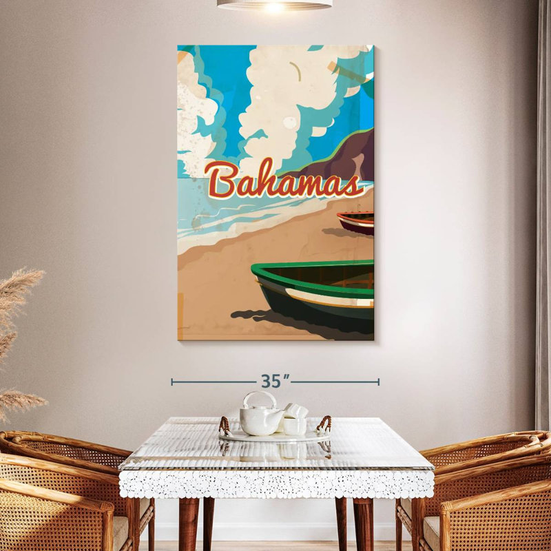 Affiche rétro Gillard Bahamas, H 51 po x l 34 po