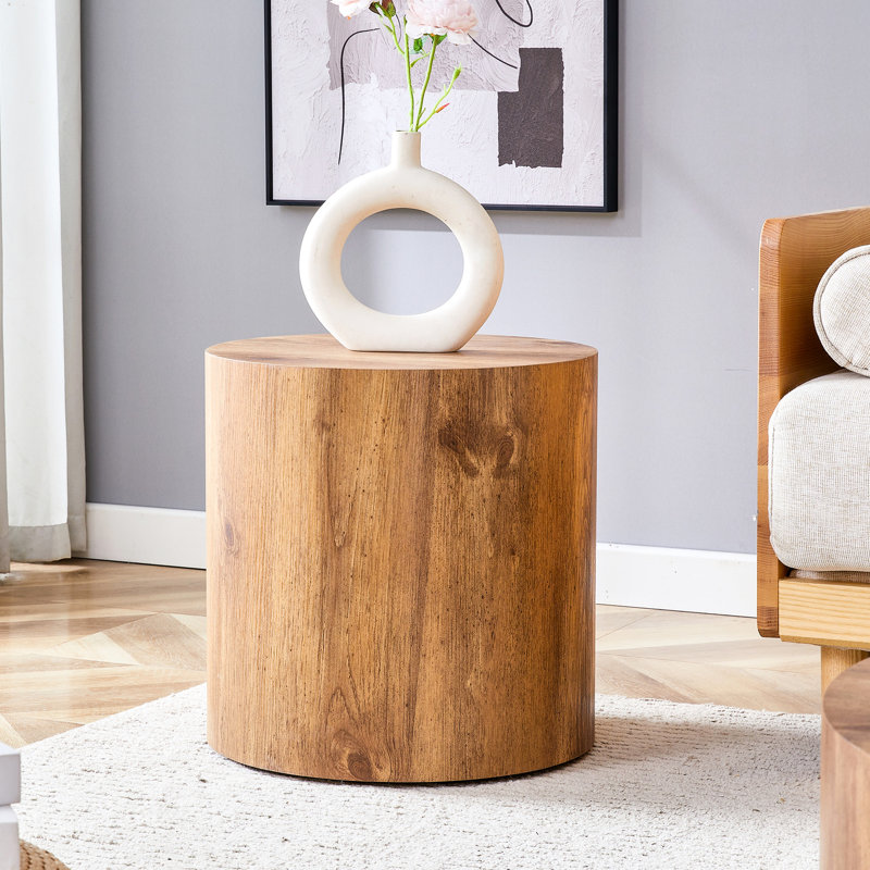 Table cylindrique avec motif élégant - 15,42 po de profondeur / largeur / hauteur, 15,74 lb convenant au café, à la salle à manger, au travail, à l'écriture de scénarii Conception gracieuse de tous les côtés, appropriée