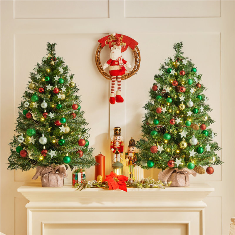Lighted Artificial Christmas Tree, 3' H