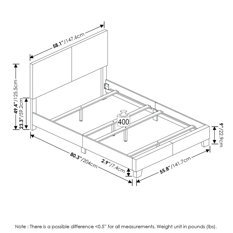 Thionville Upholstered Standard Bed, Full, Glacier