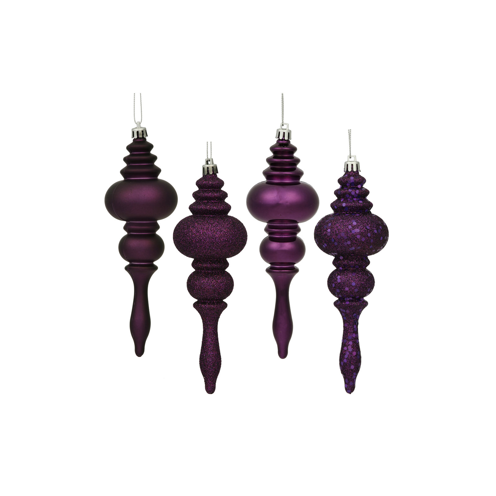 7" Finial Ornament 8/Pk, Purple Passion