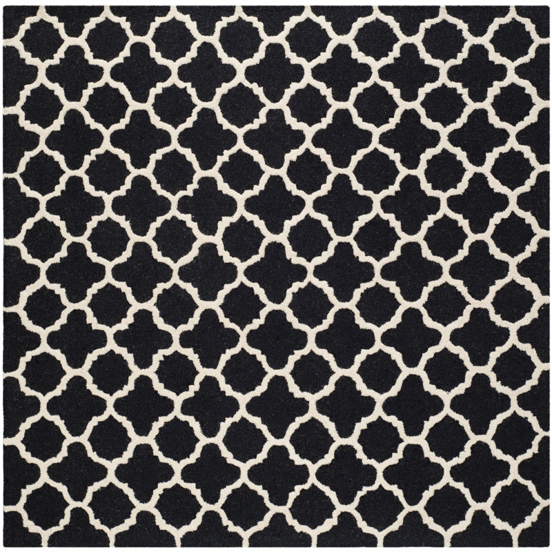 Cannen Hand Tufted Wool Geometric Rug, Square 6'