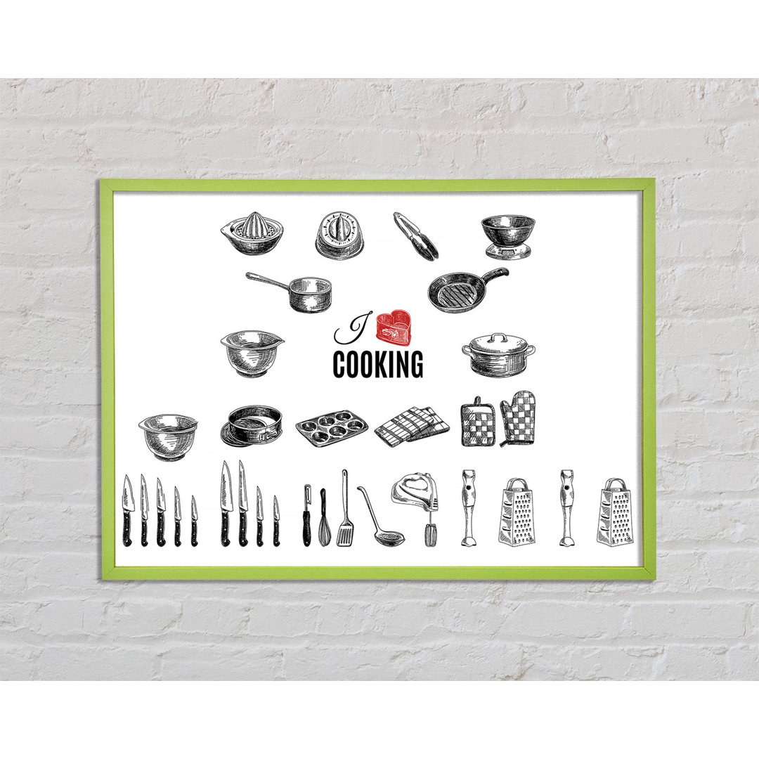 I Love Cooking 8 - Einzelne Bilderrahmen Kunstdrucke