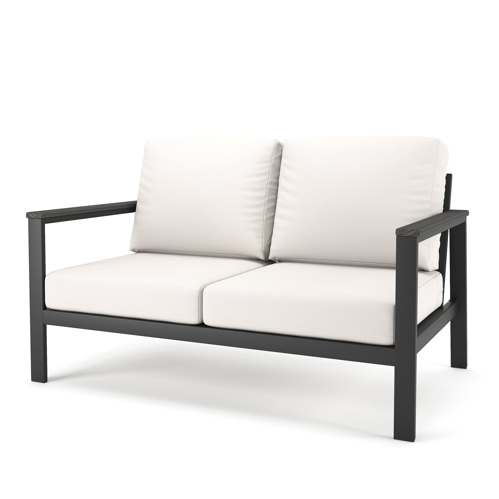 Townsend Loveseat with Sunbrella Cushion, Canvas White Sunbrella® Canvas, Gray