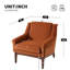 Chaise d'appoint rembourrée 31 po Mid-Century-133591820