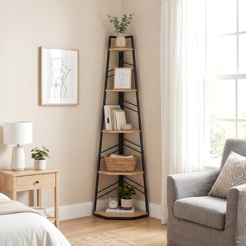 36.5cm W Metal Shelving Unit, Natural