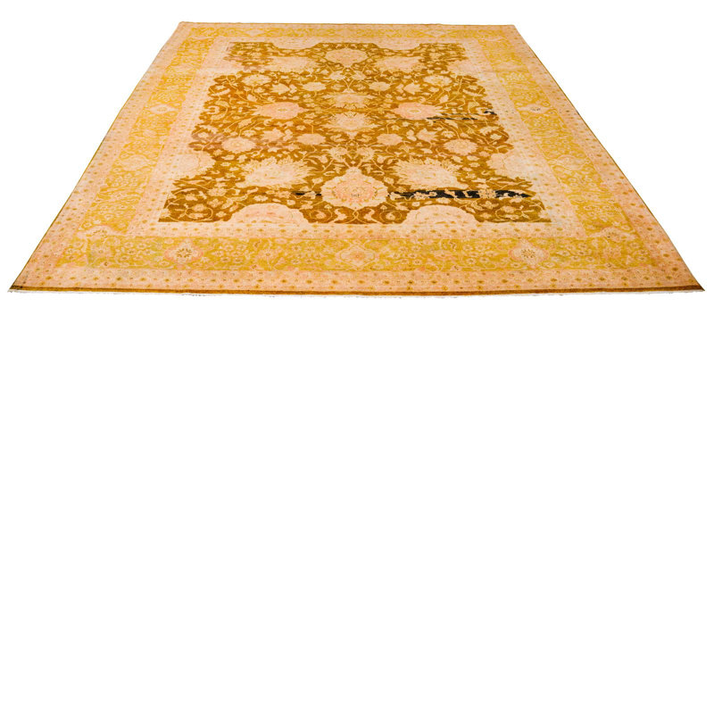 Tapis Oushak turc rétro fait à la main 9 x 12 Anatolian