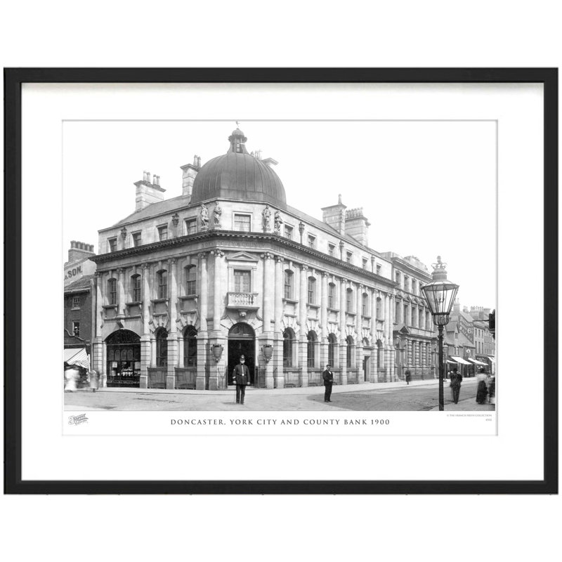 Doncaster, York City And County Bank 1900 - Single Picture Frame Print, 28cm H x 36cm W x 2.3cm D