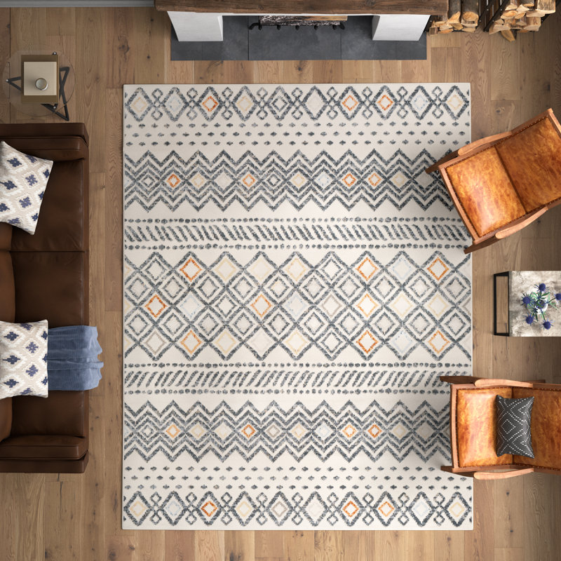 Hyrmet Moroccan Indoor Rug, Rectangle 6'7" x 9'