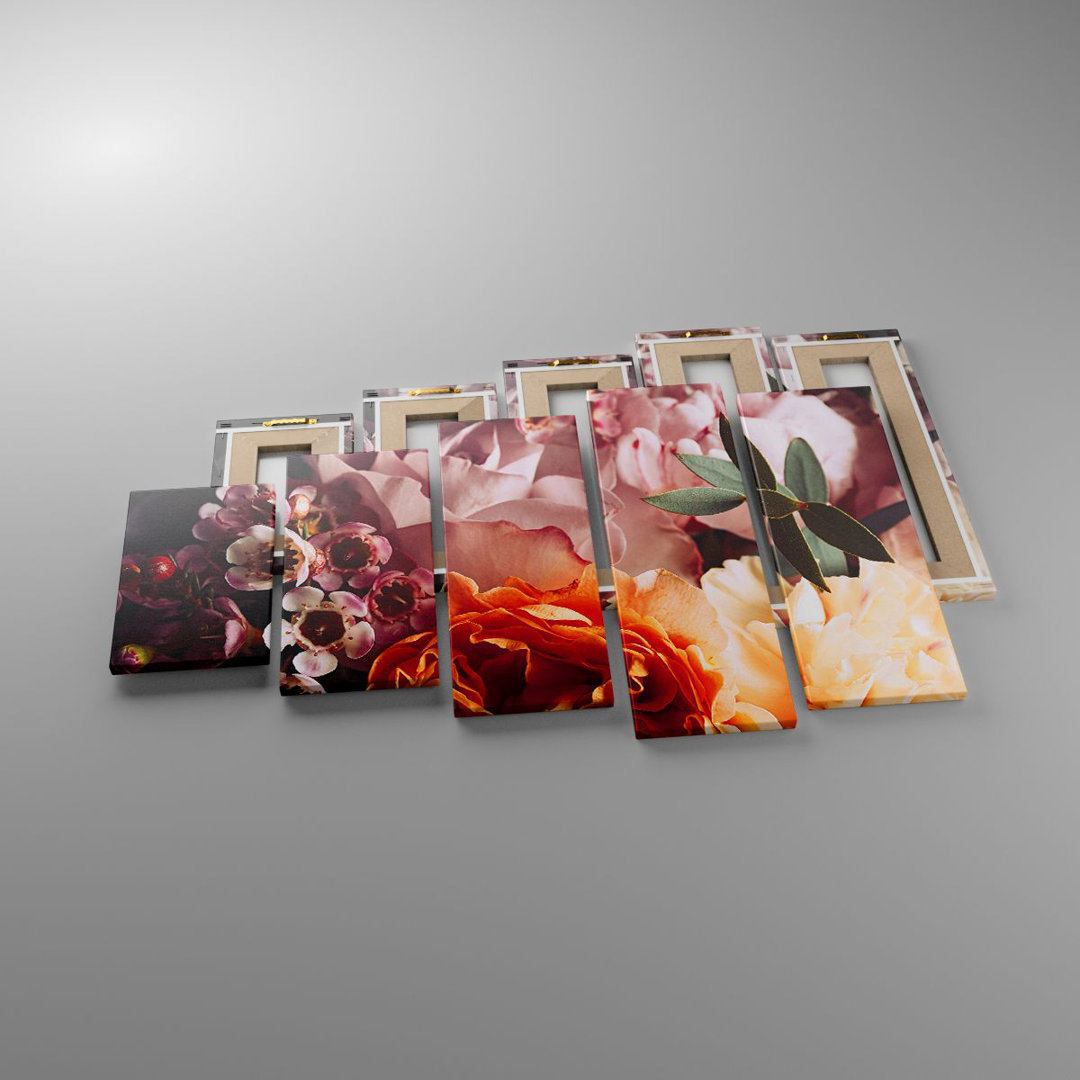 5-tlg. Leinwandbilder-Set Flowers Cereal Roses