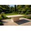 Table basse intérieure / extérieure en pierre véritable travertin - calcaire travertin, très grand 54 po