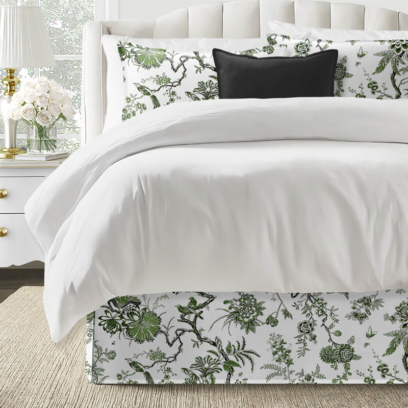 Tree Top Avocado Cotton Bedskirt, King, 15"