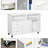 Printer Stand For Office Space - White Mobile Cabinet Organizer With Caster Wheels, 2 Locking Breaks, Drawer, And 3 Shelves Keeping Supplies Organized Wheels Featuring Organizing Magazines Pens
