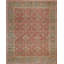 Hand Knotted Wool Geometric Area Rug in Pink-2131197507