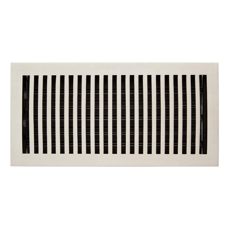 Brass Floor Register, Brushed Nickel