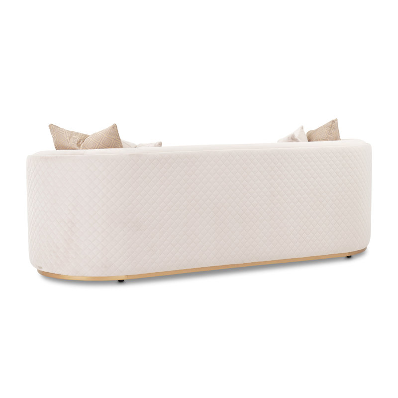 Ariana 83'' Velvet Round Arm Loveseat, Beige, 31" H x 83" W x 35" D