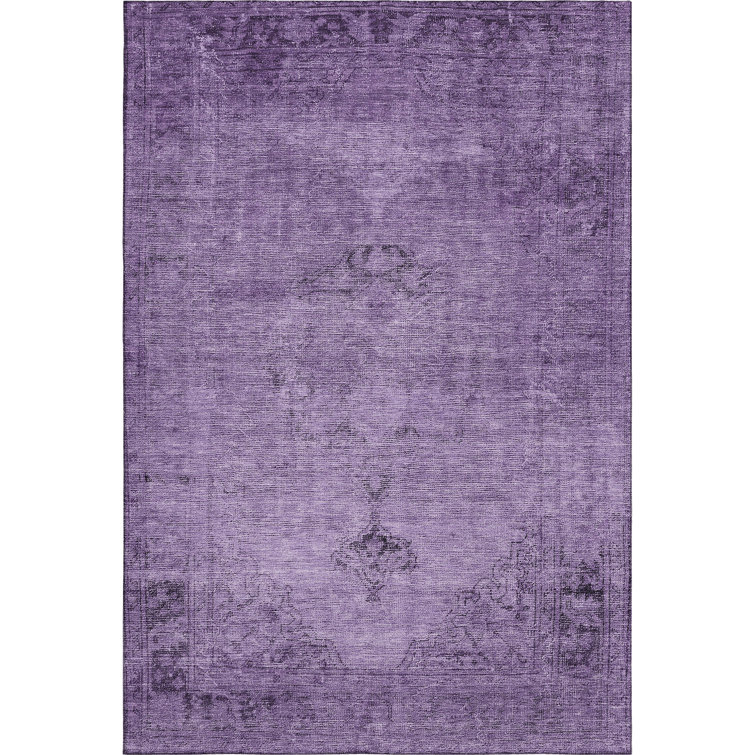 Premium Machine Washable Kiyondrea Purple Rug