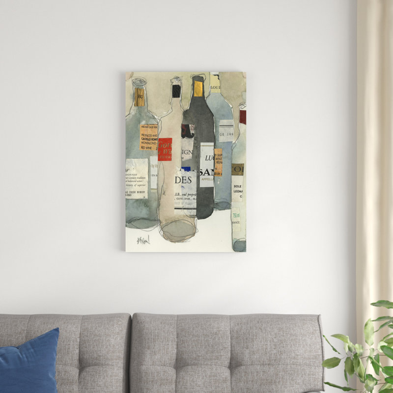 «Wine Bar Moment I» par Samuel Dixon - peinture sur toile tendue, H 30 po x l 20 po