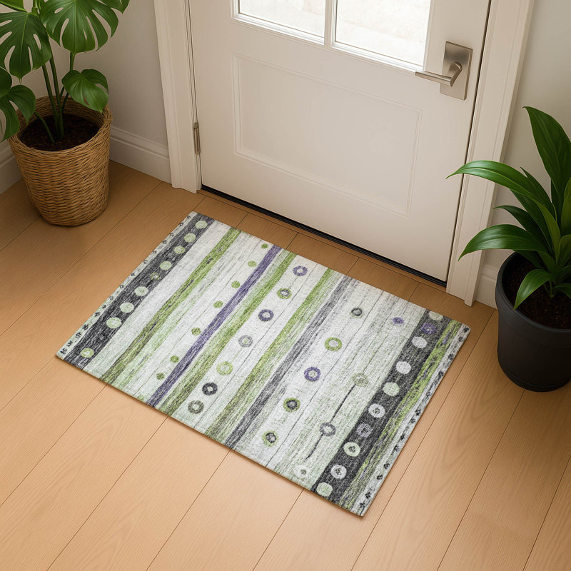 Premium Machine Washable Millbrook AMF1964 Stripes Rug, Rectangle 1'8" x 2'6"