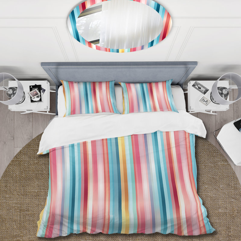 Ensemble de housse de couette Rainbow Colors Candyland, Housse de couette pour très grand lit et 2 très