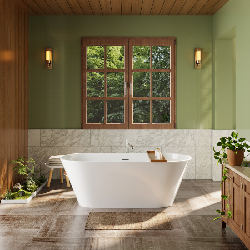 63 x 30" Freestanding Acrylic Bathtub