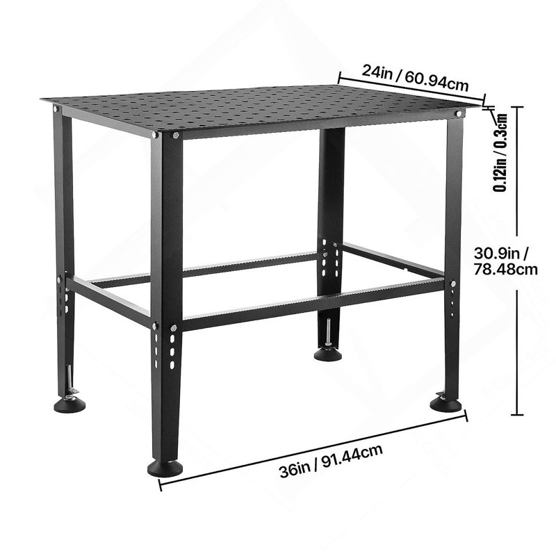 Table de soudure 36 "X24" 800LBS Table de travail avec plusieurs trous de fixation