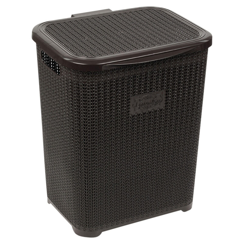 Plastic Laundry Basket, Black
