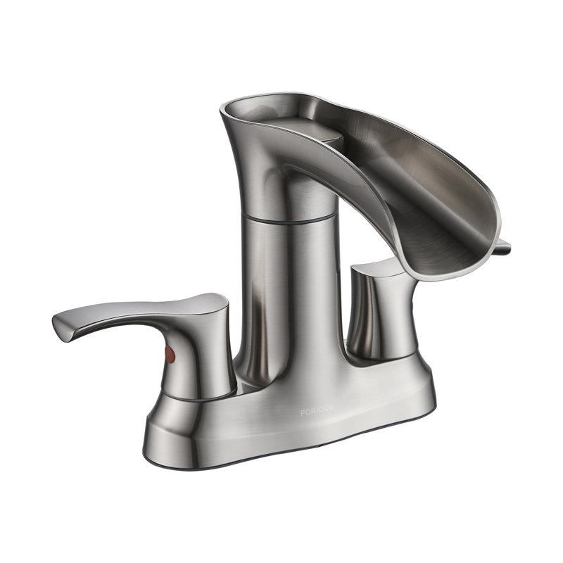 Center set Bathroom Faucet, Brushed Nickel
