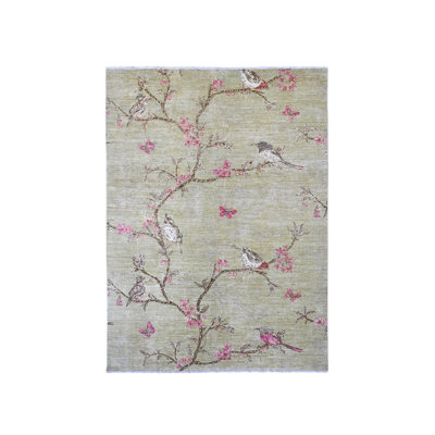 Tapis vert en laine noué à la main 8 pi 8 po x 11 pi 8 po Peshawar 8108C92B68DC435E8C5AA9F0FE84C551