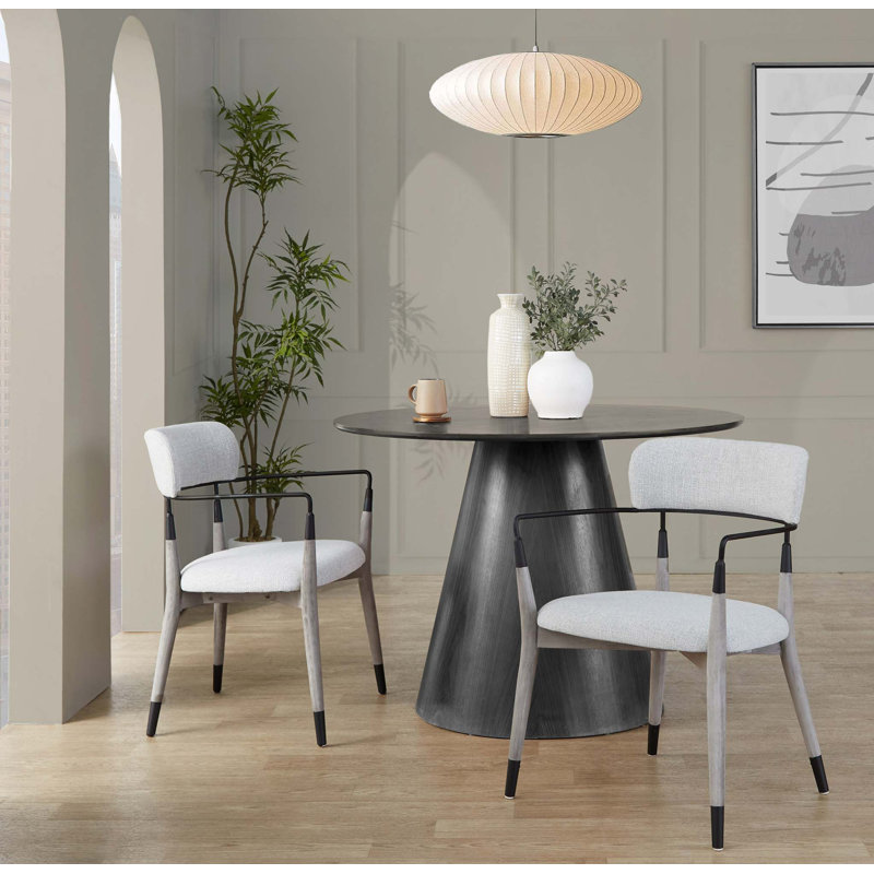 Ensemble de 2 chaises de salle à manger contemporaines avec revêtement en tissu et détails métalliques
