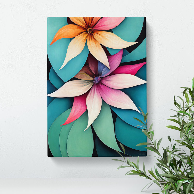 Exotic Flowers - Wrapped Canvas, 50cm H x 35cm W