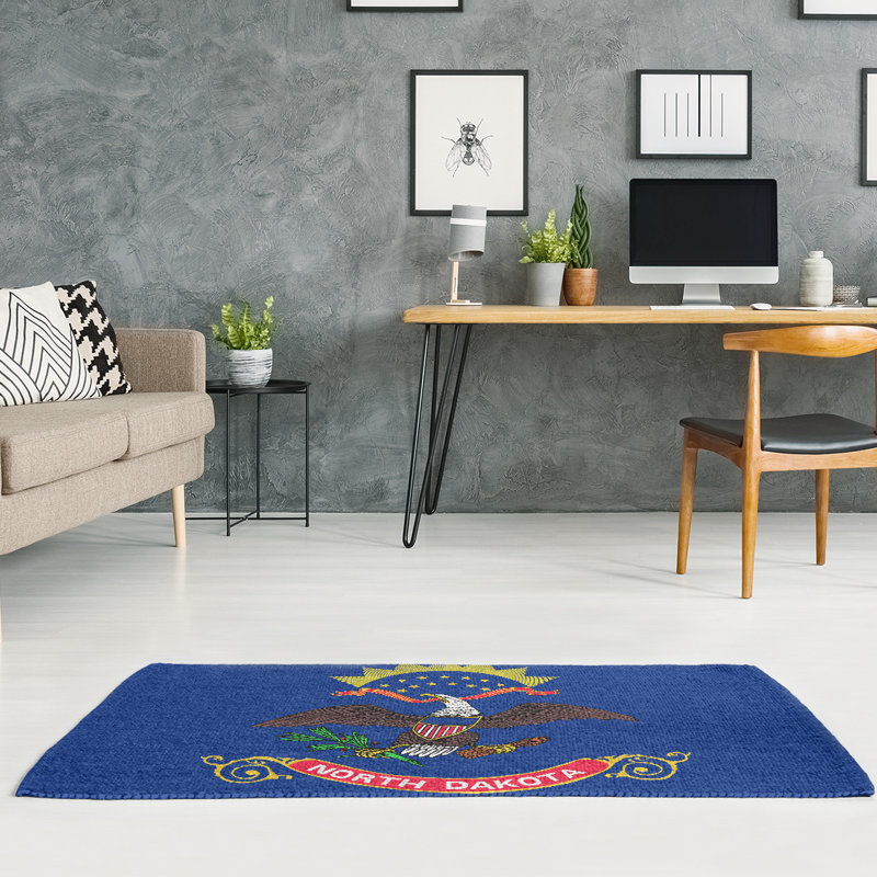 Tapis en chenille north dakota flag, Rectangle 2 pi x 3 pi