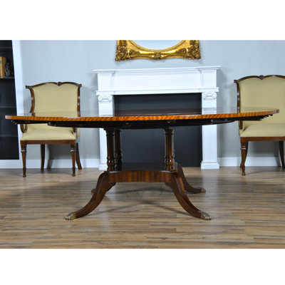 Table de pause ronde en bois massif de 84 po L