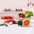 Food Storage Containers Fridge Produce Saver- Stackable Refrigerator Organizer Keeper Drawers Bins Baskets With Lids And Removable Drain Tray For Veggie, Berry And Fruits, 1 Medium And 1 Large