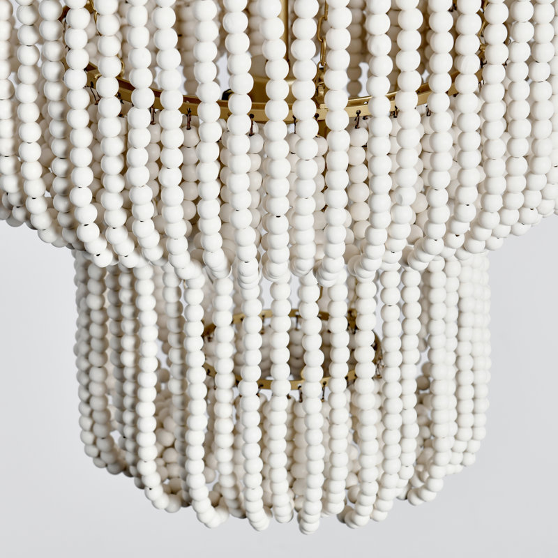 Amanda White Beaded Chandelier