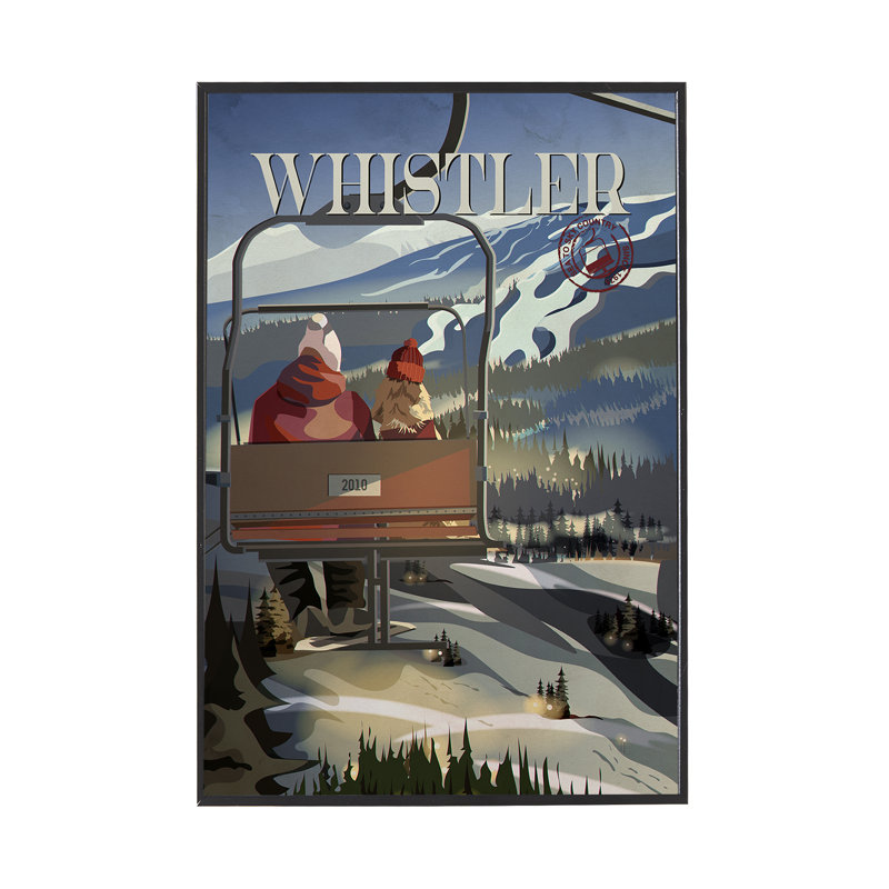 Whistler Go par Simone, reproduction d'art encadrée sous verre, Cadre flottant noir, H 15,5 po x l 10,5 po x P 1,5 po