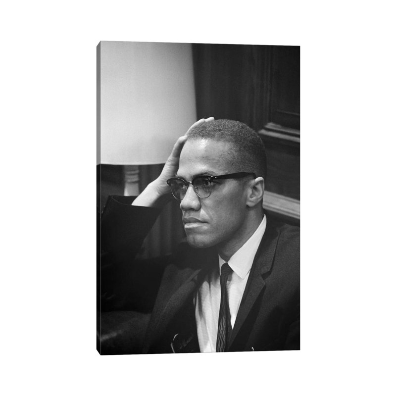 Malcolm X (1925-1965) de Marion Trikosko-impression, Toile tendue, Pas de tapis, H 26 po x l 18 po x 1,5 po